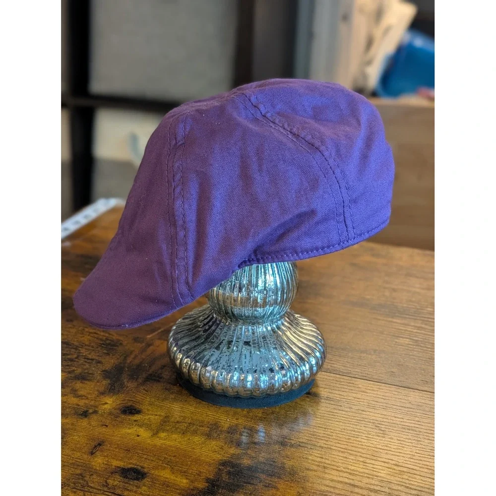 Lids Purple Cotton Six Panel Driver Newsboy Ivy Flat Cap Golf Hat S/M NWT  Golf